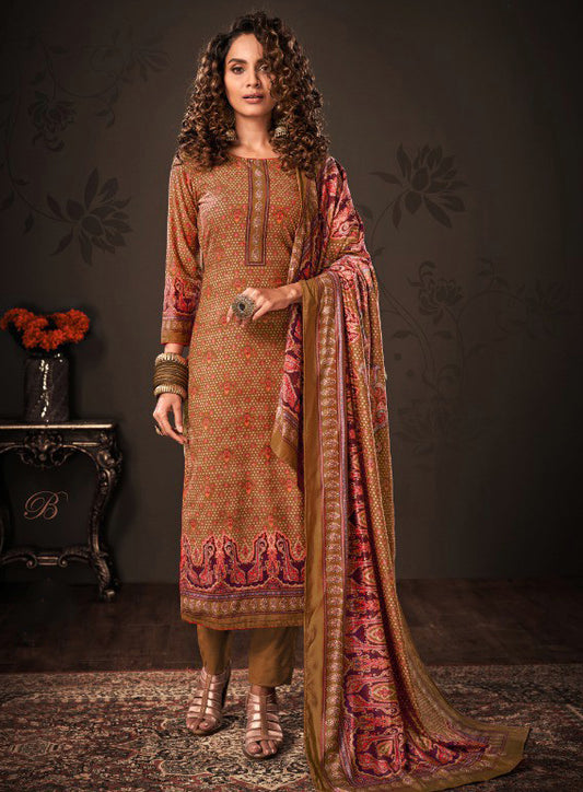 Printed Unstitched Winter Velvet Suit Dress Material for Women