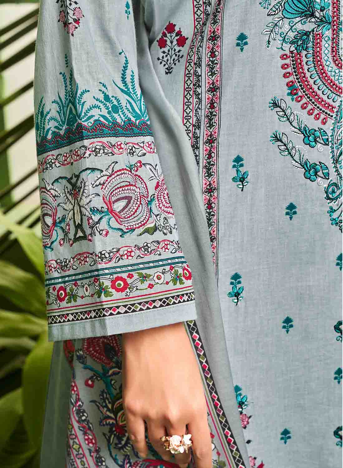 Pure Cotton Cambric Pakistani Print Unstitched Suit Material for Ladies