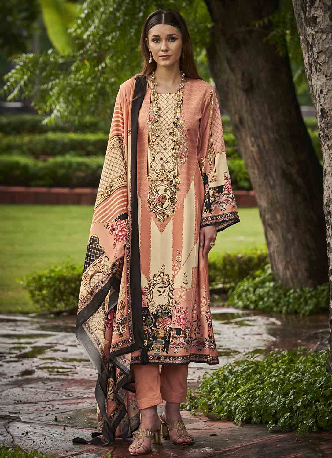 Sadhana Unstitched Pashmina Winter Suit Materials for Ladies Sadhana