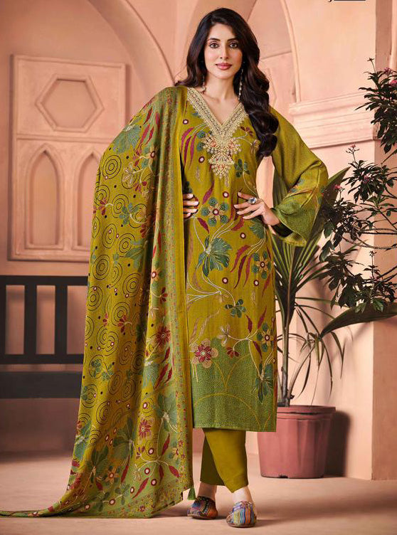 Fancy Viscose Pashmina Unstitched Winter Salwar Suit Dress Material