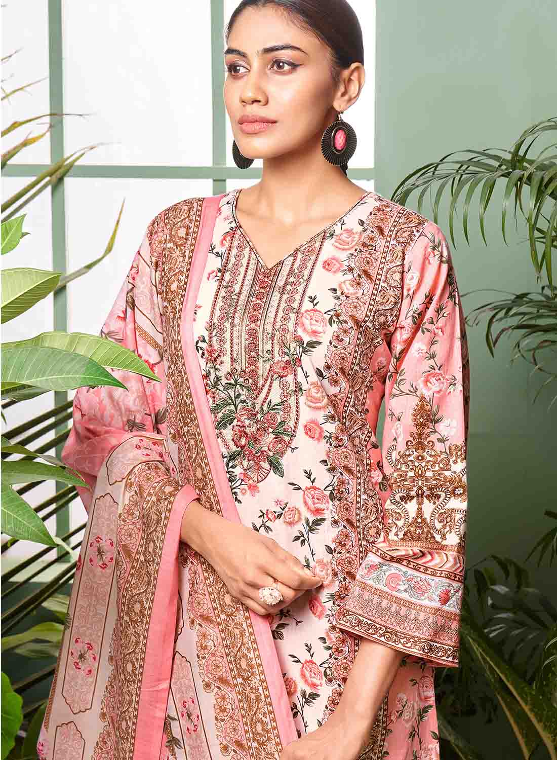 Women's Pure Cotton Cambric Pakistani Print Unstitched Suit Material