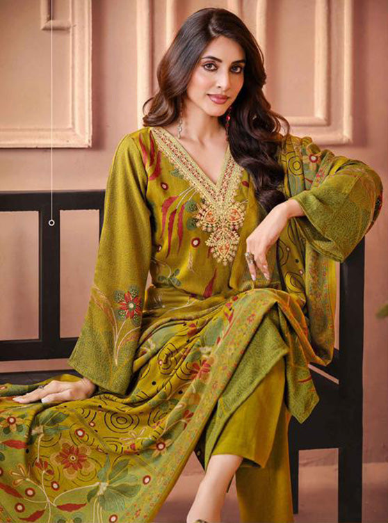 Fancy Viscose Pashmina Unstitched Winter Salwar Suit Dress Material