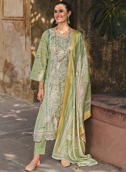 Soft Lawn Cotton Embroidered Unstitched Suit Fabric for Women