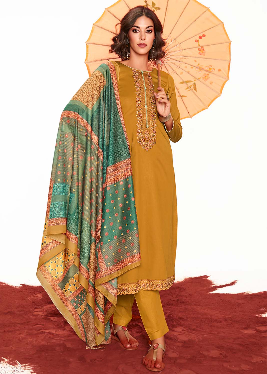 Mumtaz Arts Pure Cotton Satin Women Suit Dress Material Mumtaz Arts
