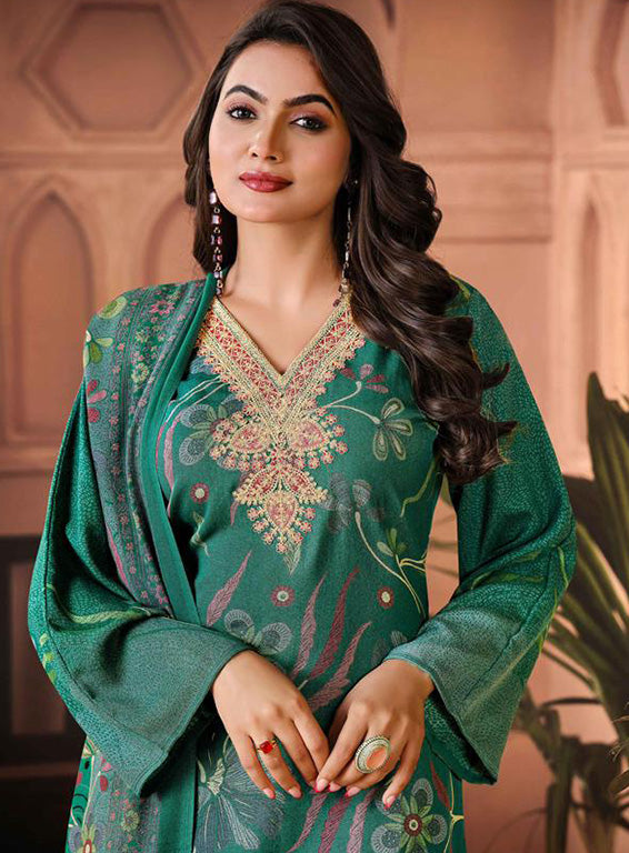 Party Wear Viscose Pashmina Unstitched Winter Salwar Suit Dress Material
