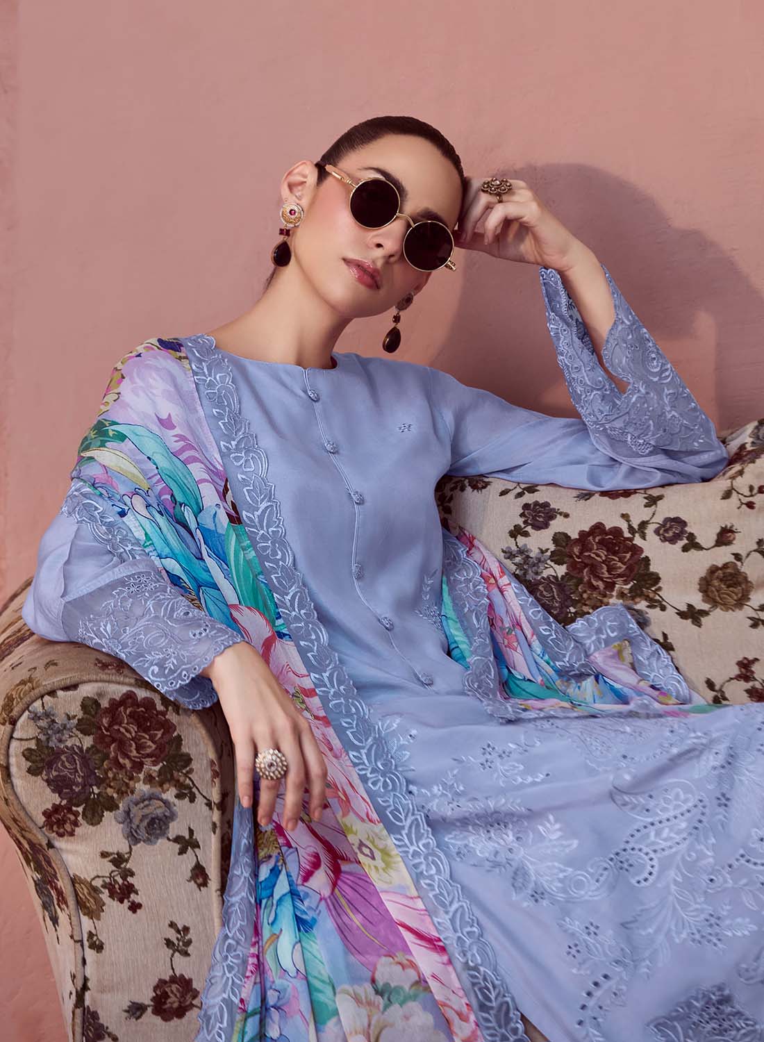 Party Wear Pure Muslin Unstitched Salwar Suit Dress Material