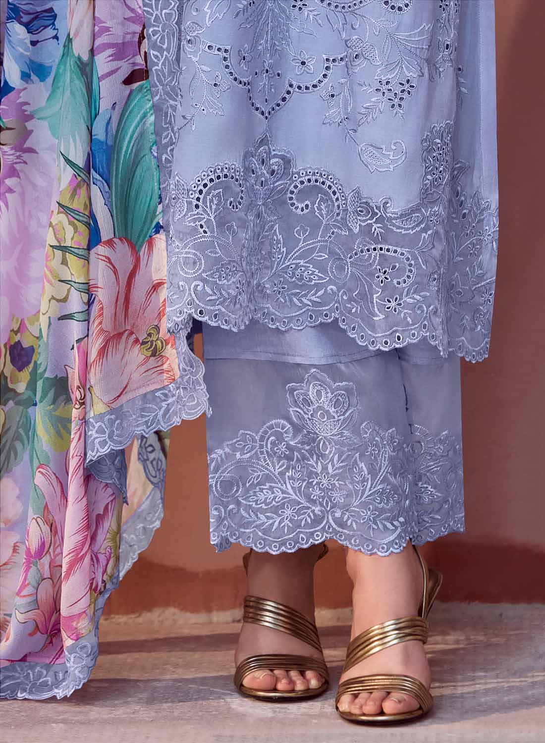 Party Wear Pure Muslin Unstitched Salwar Suit Dress Material