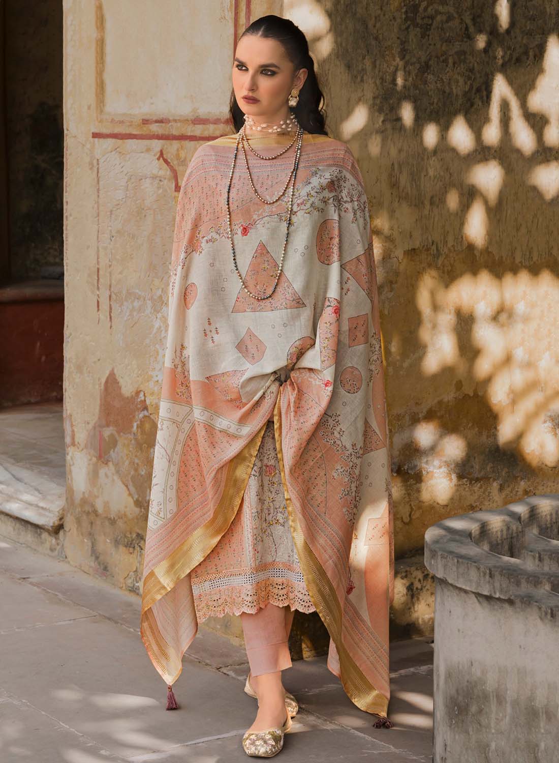 Soft Lawn Cotton Embroidered Unstitched Suit Fabric Material for Women