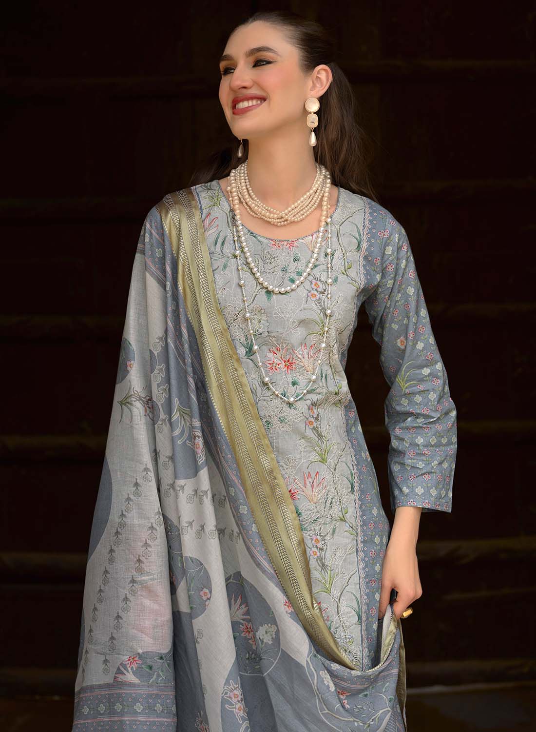 Premium Lawn Cotton Unstitched Suit Dress Material with Dupatta