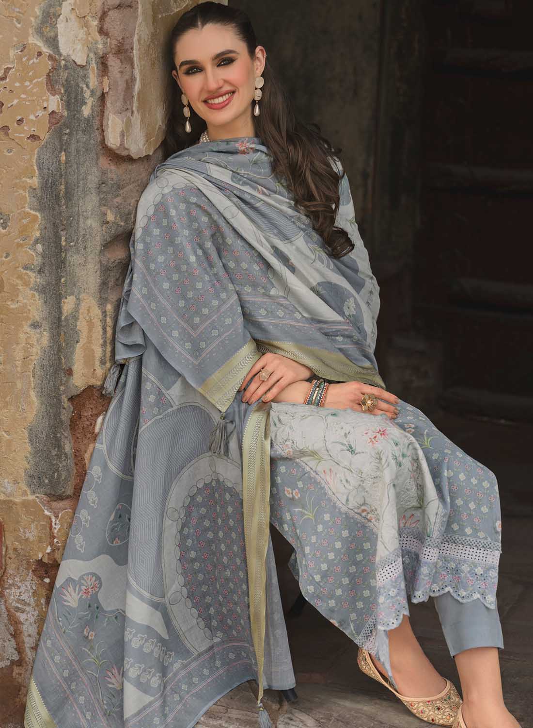 Premium Lawn Cotton Unstitched Suit Dress Material with Dupatta