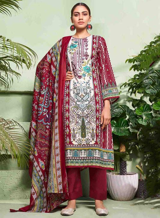 Pure Cotton Cambric Pakistani Print Unstitched Suit Dress Material