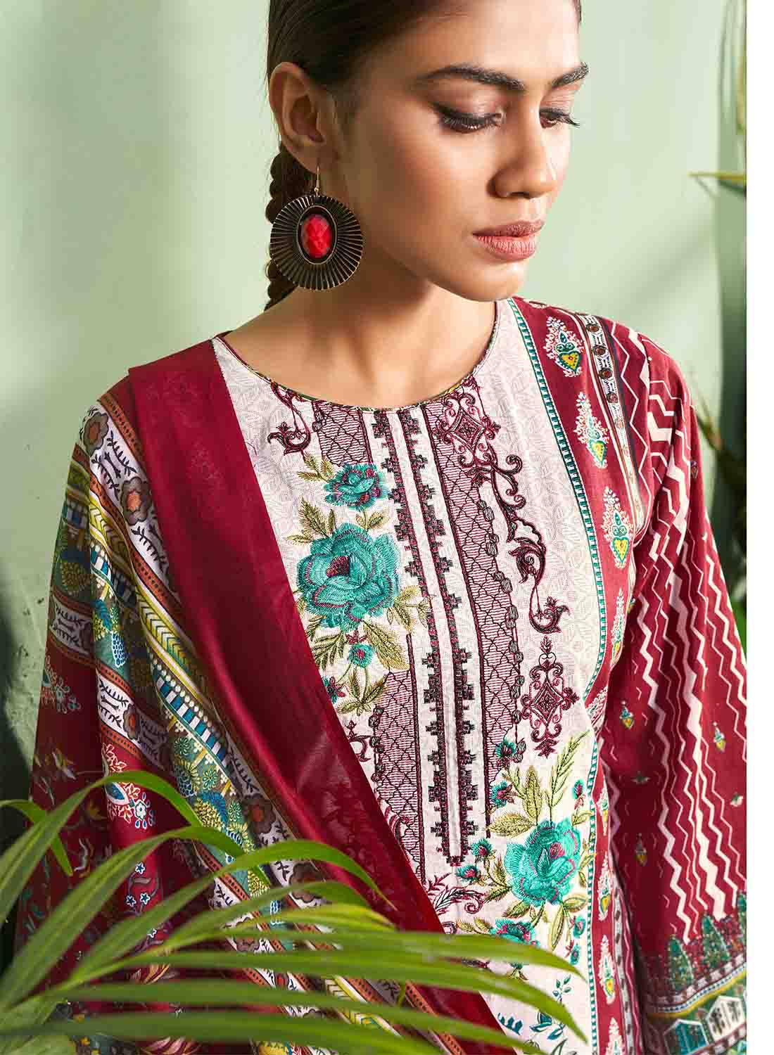 Pure Cotton Cambric Pakistani Print Unstitched Suit Dress Material