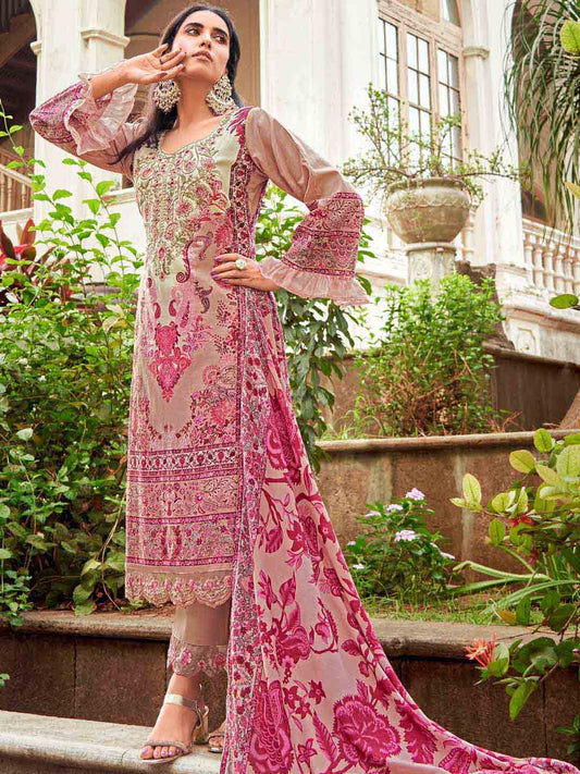 Levisha Pakistani Print Unstitched Cotton Suits Dress Material