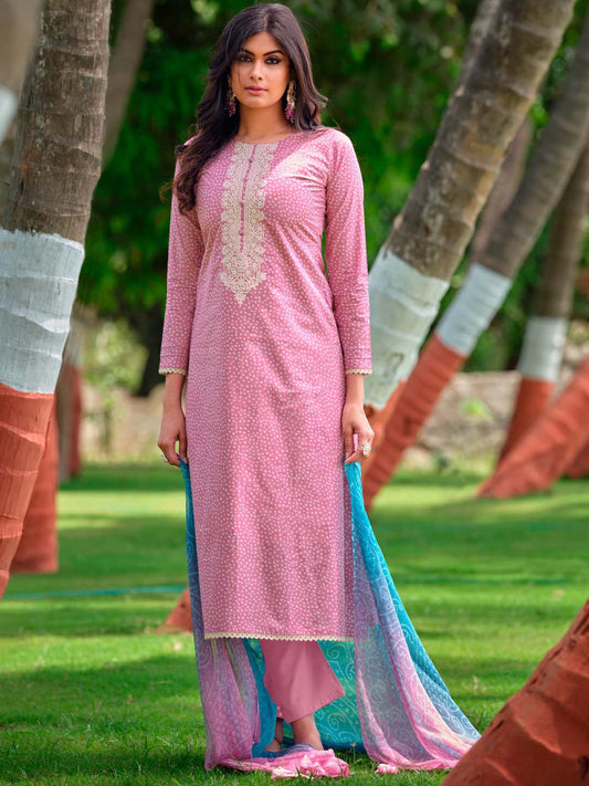 Pure Lawn Cotton Unstitched Women Suit Set Mauve Kilory Trends