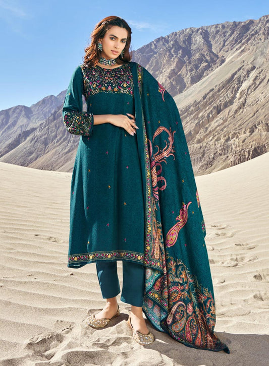 Pure Viscose Pashmina Winter Un-Stitched Suit Dress Material for Women Rupali