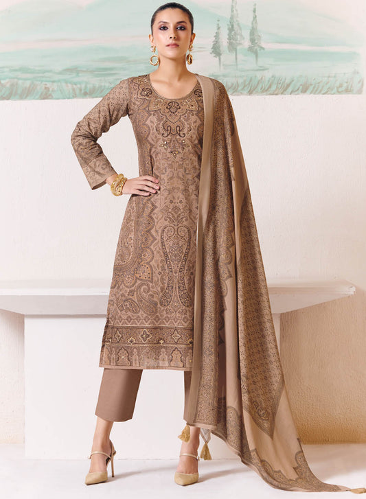 Pure Cotton Unstitched Salwar Suit Dress Material with Muslin Dupatta