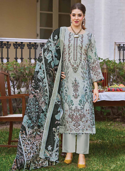 Pakistani Print Unstitched Pure Cotton Suit Dress Material with Embroidery
