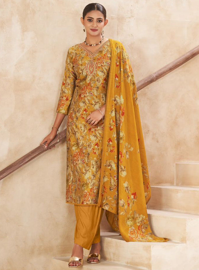 Fancy Modal Muslin Unstitched Salwar Suit Dress Material for Women