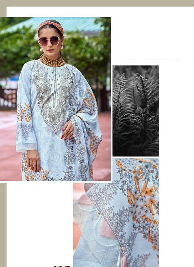 Cotton Pakistani Suit Unstitched Material for Women with Embroidery Patch