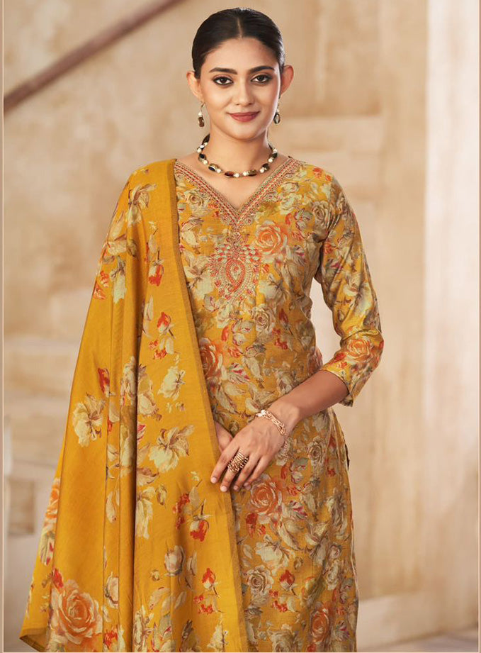 Fancy Modal Muslin Unstitched Salwar Suit Dress Material for Women