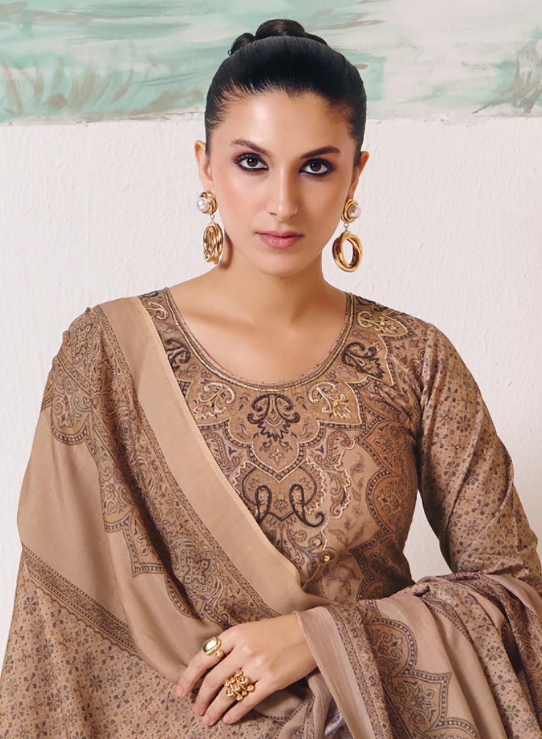 Pure Cotton Unstitched Salwar Suit Dress Material with Muslin Dupatta