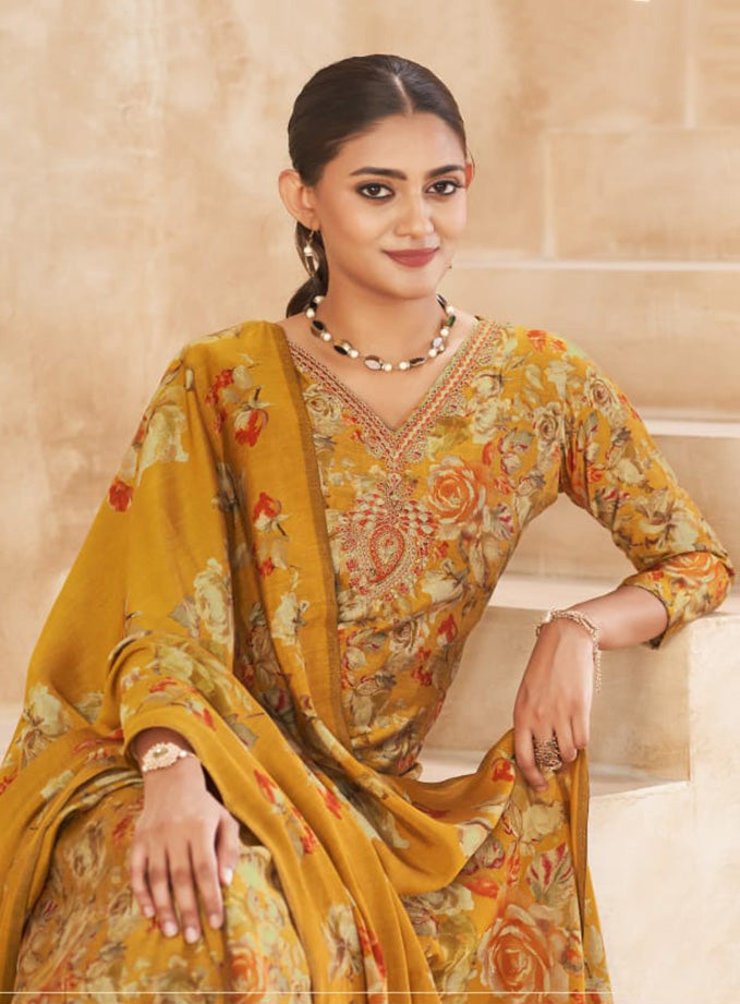 Fancy Modal Muslin Unstitched Salwar Suit Dress Material for Women