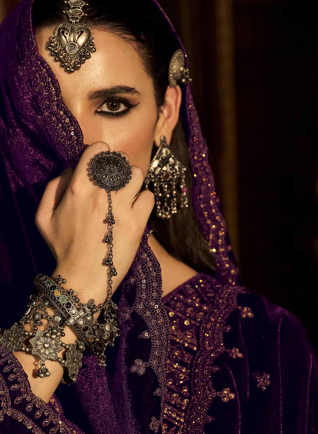 Party Wear Unstitched Winter Velvet Salwar Suit Dress Material for Women