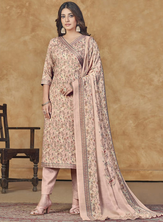 Women's Unstitched Cotton Satin Suit Dress Material with Dupatta