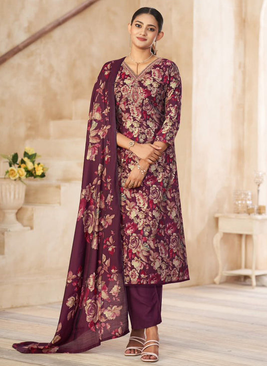 Fancy Modal Muslin Unstitched Salwar Suit Material for Women