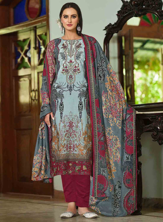 Pure Cotton Pakistani Print Unstitched Suit Dress Material for Women