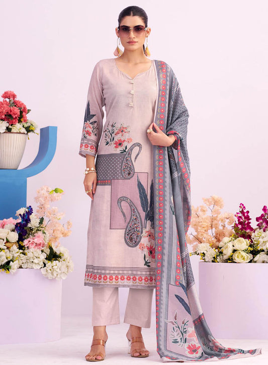 Pure Chanderi Cotton Unstitched Suit Dress Material for Women