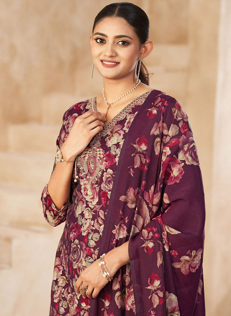 Fancy Modal Muslin Unstitched Salwar Suit Material for Women