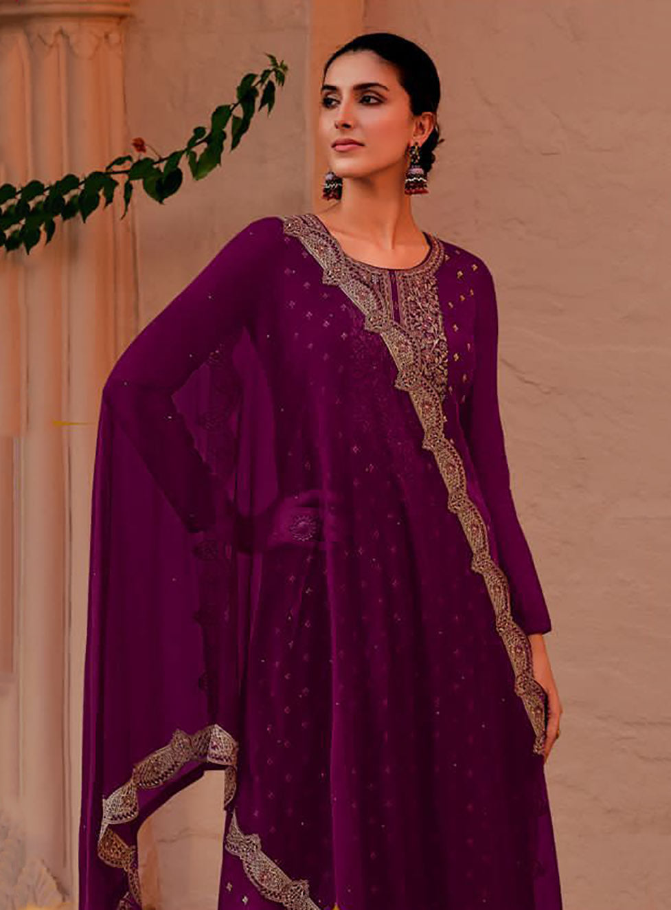 Party Wear Silk Woven Unstitched Suit Material with Embroidery for Women