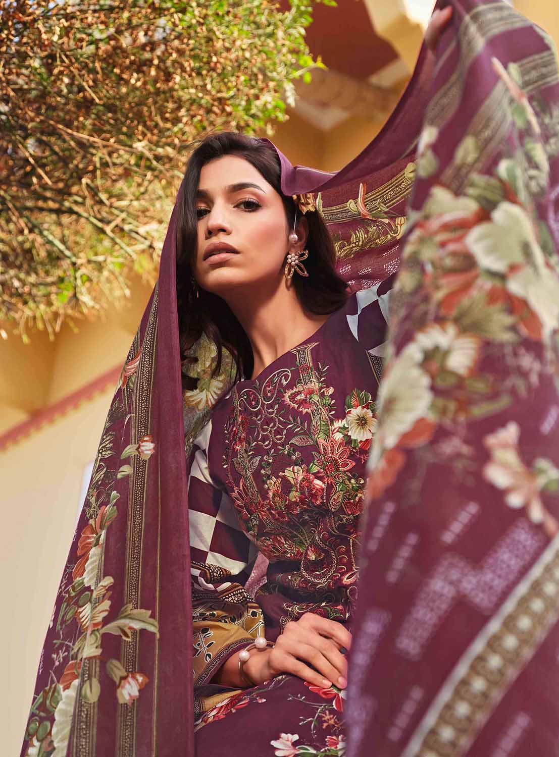 Belliza Pakistani Print Unstitched Women Cotton Suit Dress Material Belliza