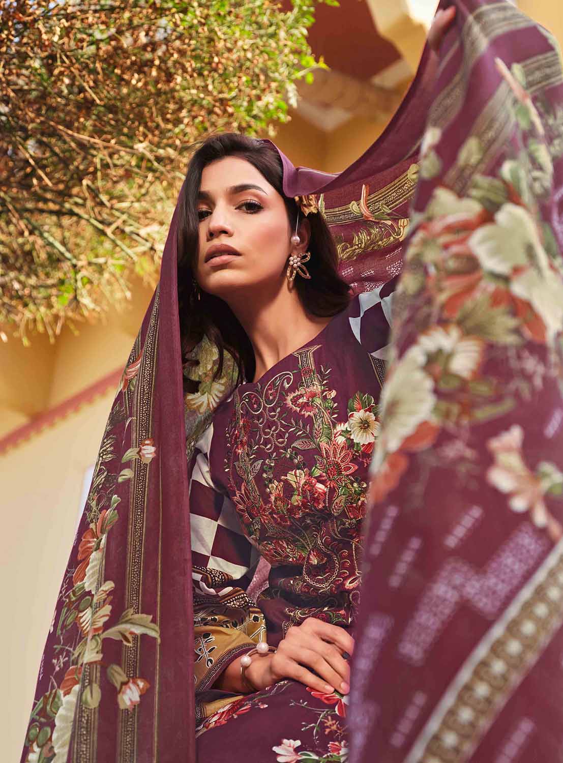 Belliza Pakistani Print Unstitched Women Cotton Suit Dress Material