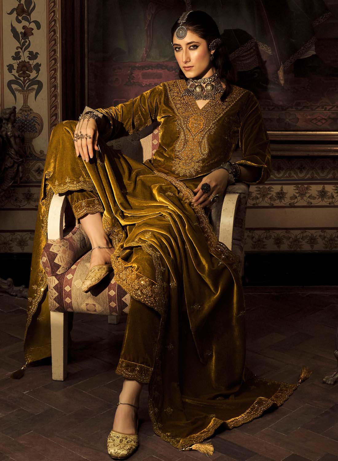 Party Wear Unstitched Winter Velvet Salwar Suit Set Material for Women