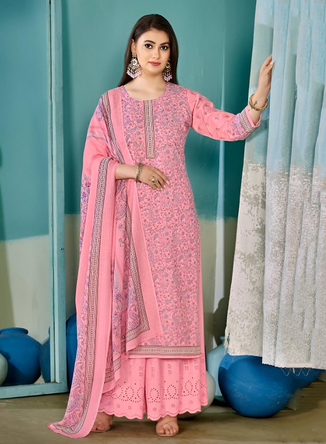 Rivaa Pure Cotton Printed Unstitched Salwar Suit Material with Dupatta