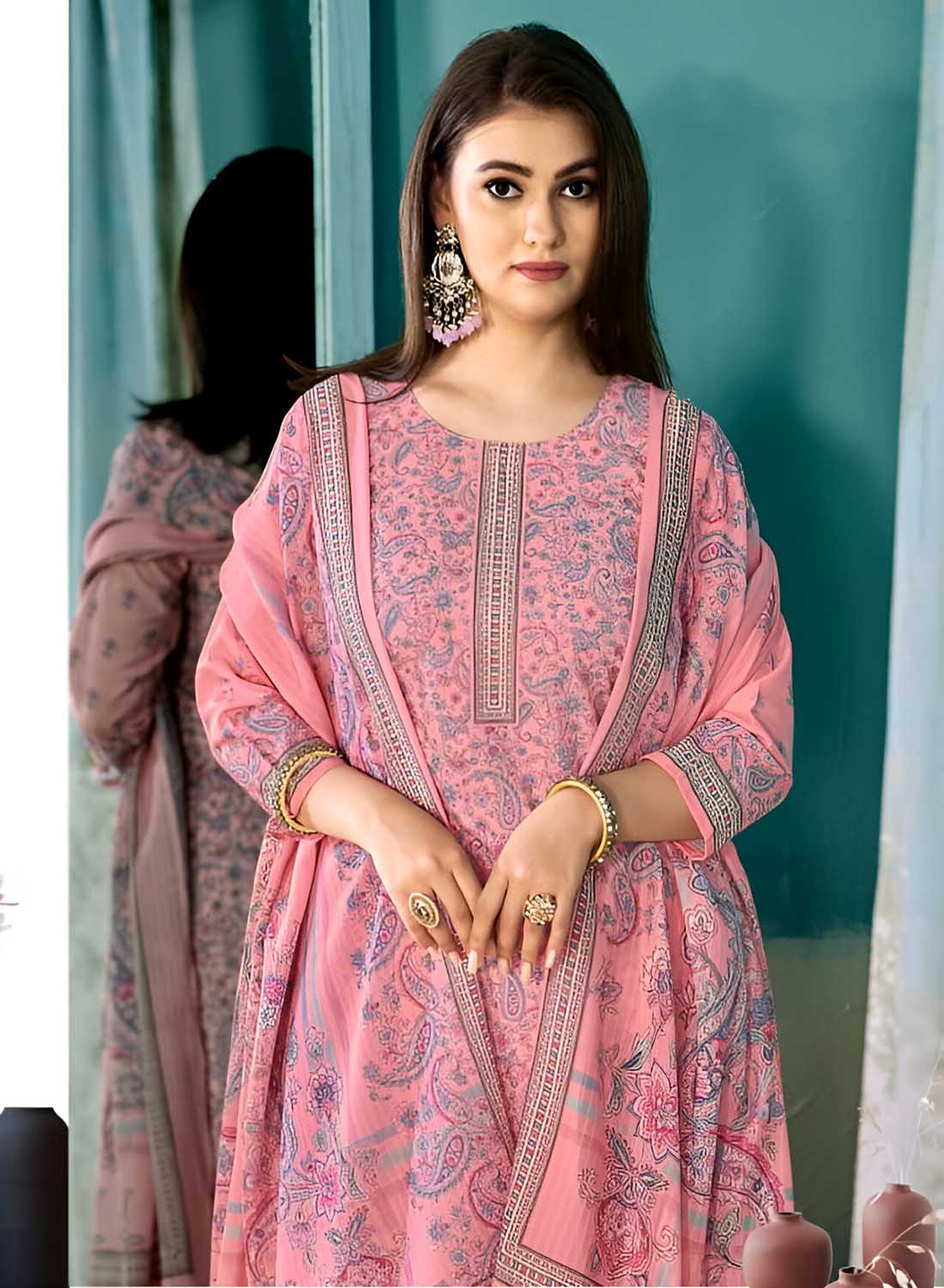 Rivaa Pure Cotton Printed Unstitched Salwar Suit Material with Dupatta