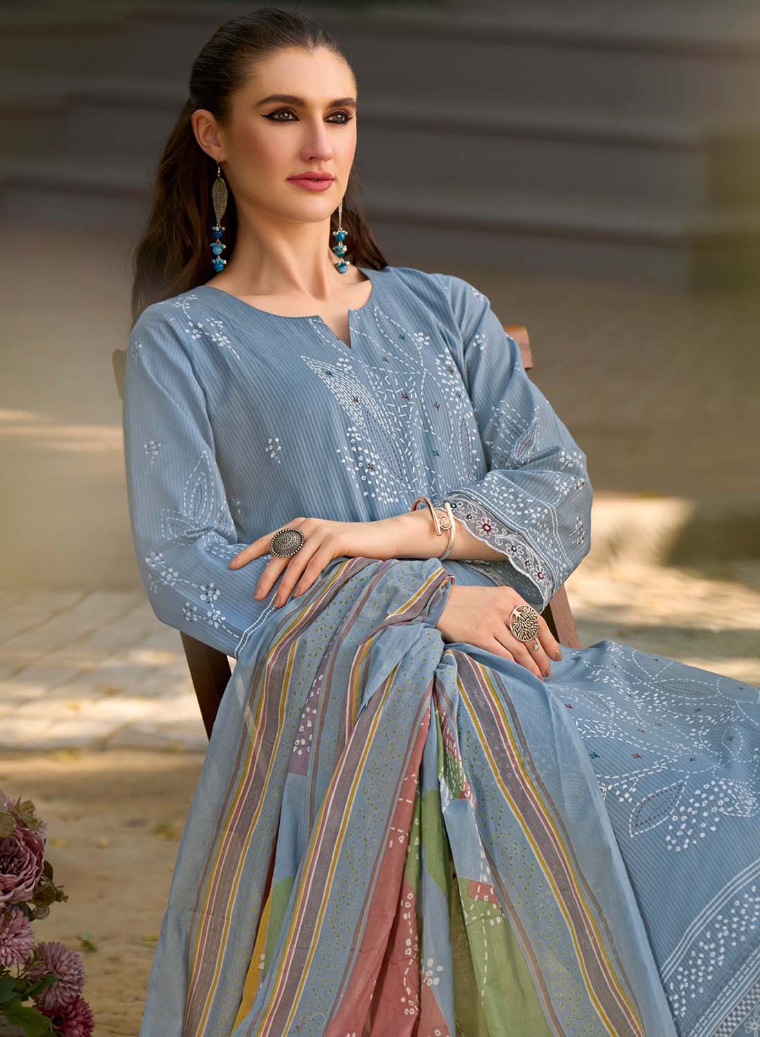 Summer Lawn Cotton Unstitched Salwar Suit Material for Women