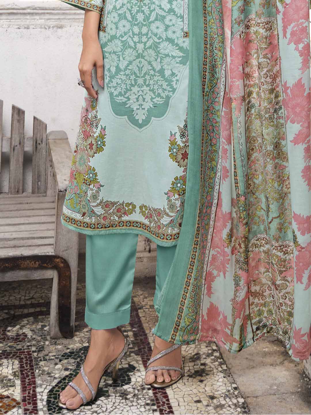 Belliza Cotton Pakistani Print Unstitched Women Suit Material Belliza