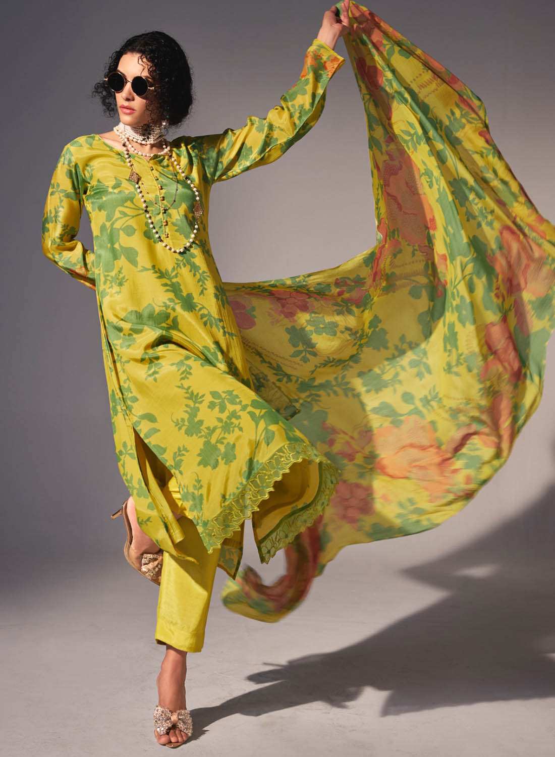 Muslin Silk Party Wear Unstitched Salwar Suit Dress Material for Women