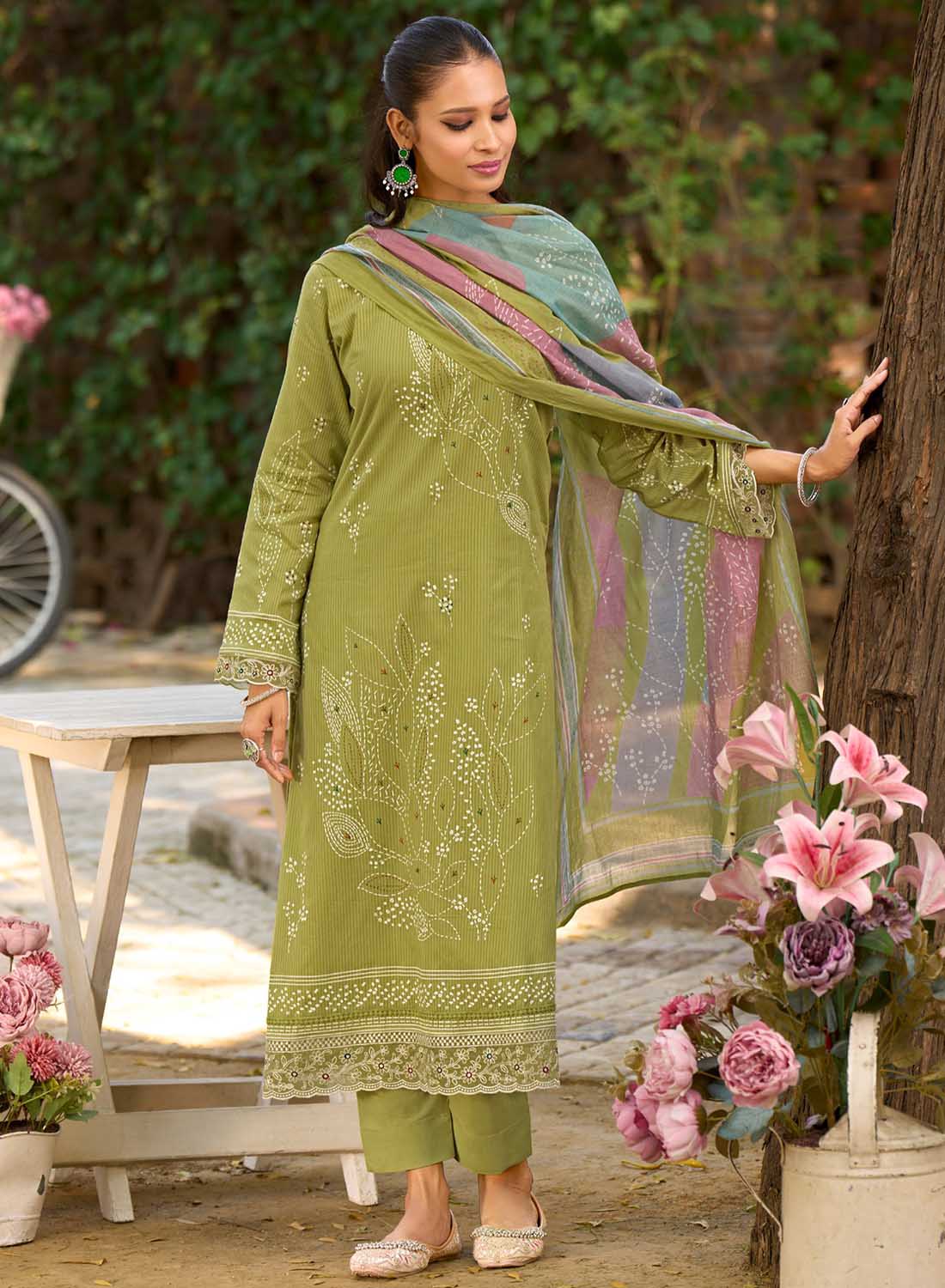 Soft Lawn Cotton Unstitched Salwar Suit Dress Material for Women