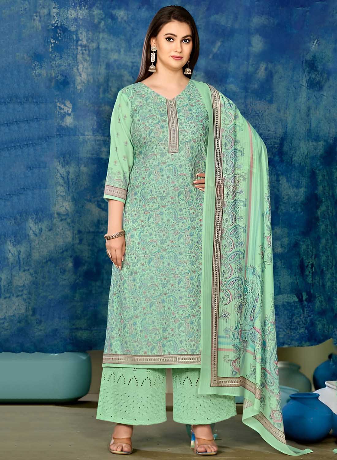 Rivaa Pure Cotton Printed Unstitched Salwar Suit Material for Ladies