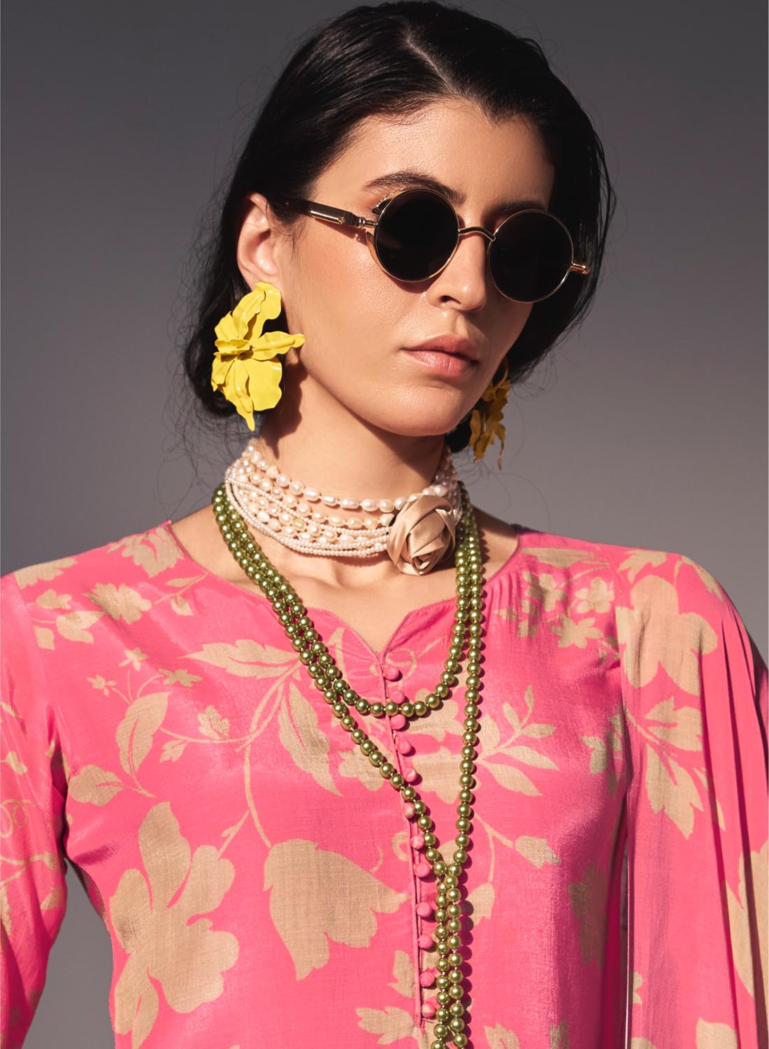 Pink Muslin Silk Party Wear Unstitched Salwar Suit Material for Women