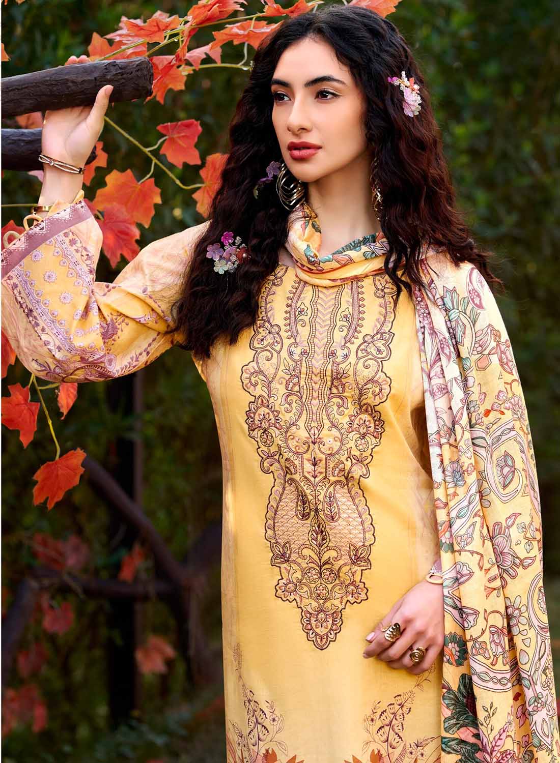 Pure Cotton Unstitched Pakistani Suit Dress Material with Embroidery