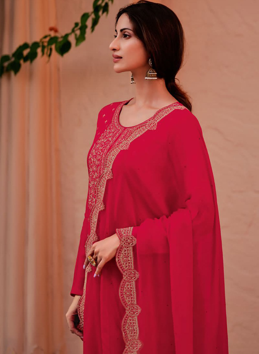 Party Wear Silk Unstitched Suit Dress Material with Dupatta for Women