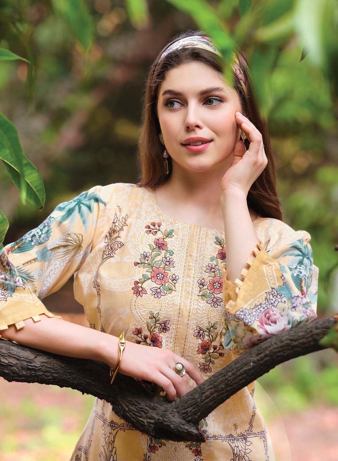 Pakistani Print Unstitched Pure Cotton Suit Dress Material with Dupatta