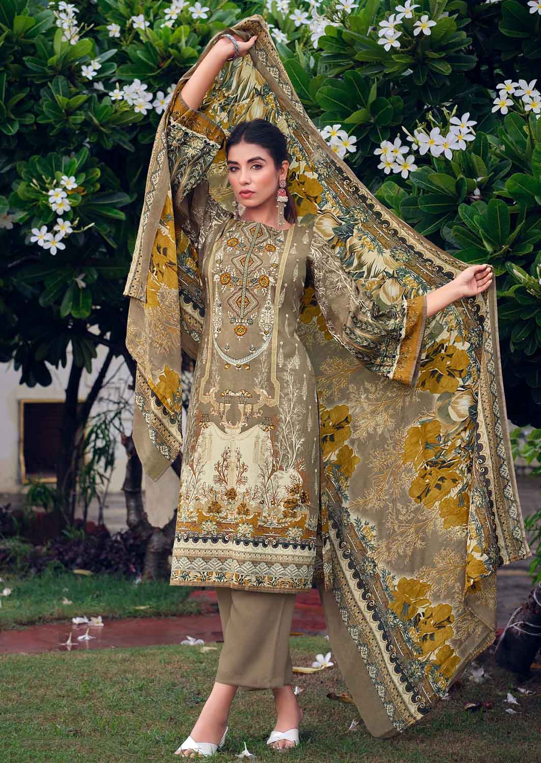 Buy Mustard Cotton Printed Unstitched Dress Material - Amara Online at Best  Price | Distacart