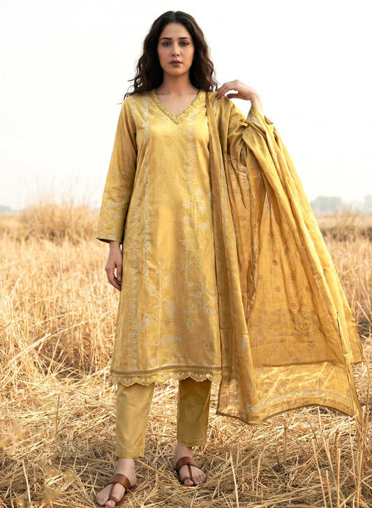 Premium Pure Cotton Lawn Unstitched Suit Dress Material with Dupatta