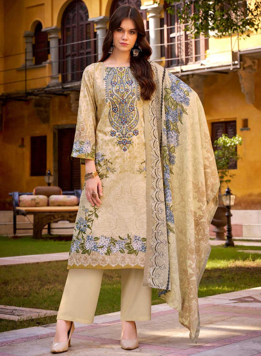 Pure Cotton Pakistani Print Unstitched Salwar Suit Material with Dupatta